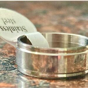 Stainless steel Polished Silver Men's Band